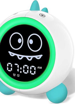 Kids alarm clock yf100 дитячий настільний будильник, світлодіодний цифровий годинник із нічником і музикою