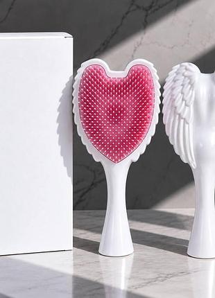 Щётка-расчёска для волос «angel wings», белая с розовым