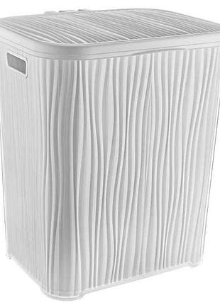 Корзина для белья 48л белая wavy волна (x-24 (white)) ozer-l-037 тм ozer