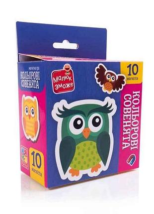 Гра розвиваюча кольорові совенята набір магнітів vt3106-38 тм vladi toys