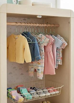 Вішалка антиковзна дитяча пластикова модель classic-kids 30 см 10 шт/уп green