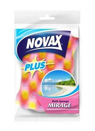 Губка банная mirage 1шт plus тм novax