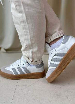 Adidas samba xlg white grey platform