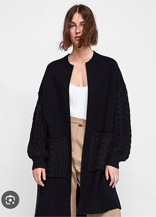 Zara уютный тёплый стильный кардиган
