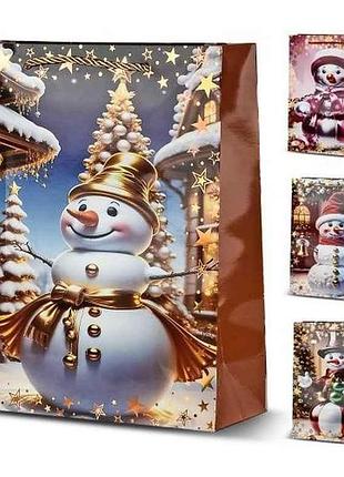 Пакет новогодний s snowman 18*23*8см бумажный r33006 тм stenson