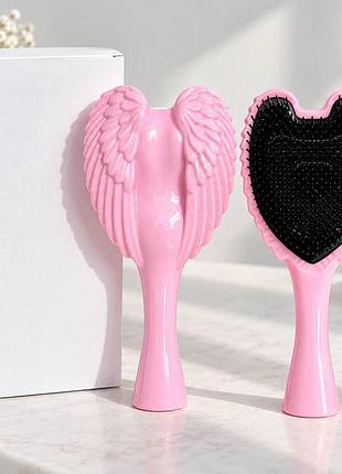 Щётка-расчёска для волос «angel wings», розовая с чёрным
