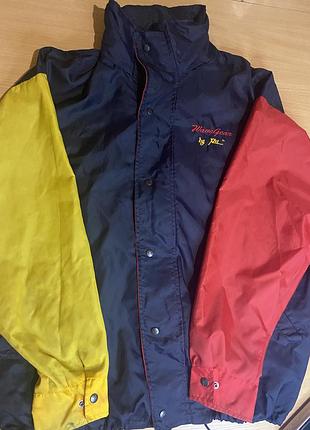 Вітрівка чоловіча wavegear by xzet colorblock синя, жовта, червона вінтажна