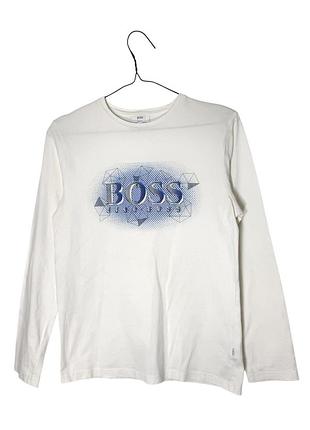 Белый подростковый лонгслив boss hugo boss