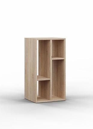 Полка навесная континент tetris т-11 антрацит 400/300/760 мм, для детской комнаты, дсп, система хранения дуб сонома