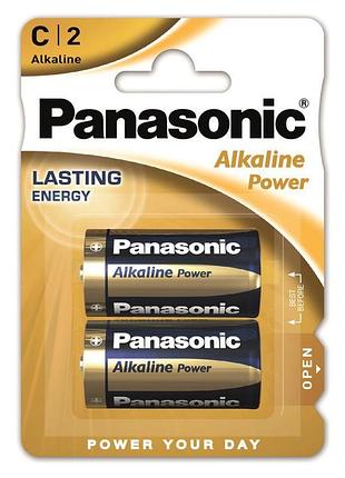Батарейка panasonic alkaline power щелочная c(lr14) блистер, 2 шт
