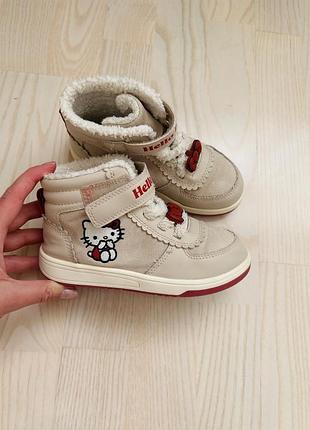 Черевики для дівчинки h&m hello kitty бежеві, розмір 28 2