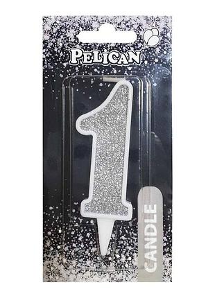 Свеча для торта цифра " срибло 7см, tm pelican