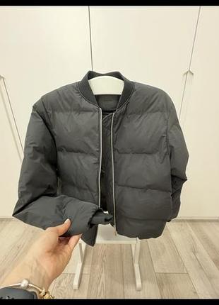 Куртка жіноча massimo dutti бомбер чорний 3