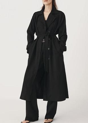 Жіночий плащ тренч zara чорний