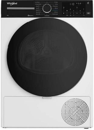 Сушильная машина whirlpool тепловой насос, 8кг, a+++, 60см, дисплей, люк черный, белый
