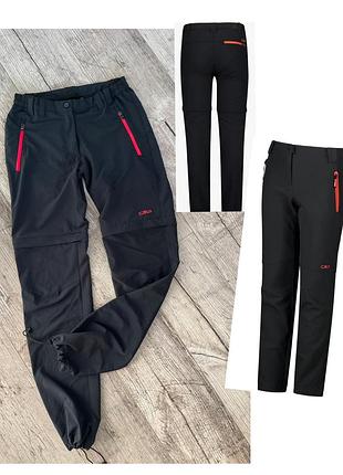 Штани дитячі cmp long pant softshell black 30a1465-05uu, трекінгові штани спортивні, штани-шорти для дівчинки 158-164
