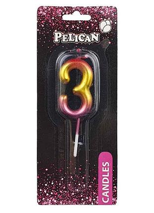 Свічка для торта pelican " " райдужна,5см
