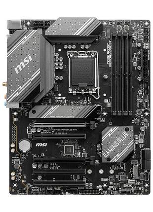 Материнcька плата msi b760 gaming plus wifi s1700 b760 4xddr5 m.2 hdmi dp wifi bt atx