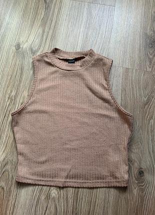 Топи tank top бежевий чорний з рюшками