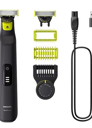 Бритва електр. philips oneblade pro 360, li-ion, сухо.+влаж., индикатор заряда, черный