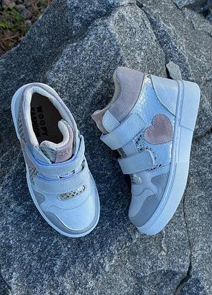 Ортопедические ботинки для девочки woopy 55silver, размер 35 (23 см.) 2