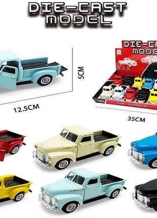 Металева іграшкова машинка chevrolet pickup, колекційна модель (12 шт./уп.)
