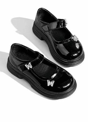 Туфли evie для девочки monroe black, размер 35 (21,5 см.)