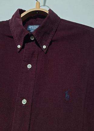 Вельветова сорочка polo ralph lauren l мікровельвет 100% бавовна
