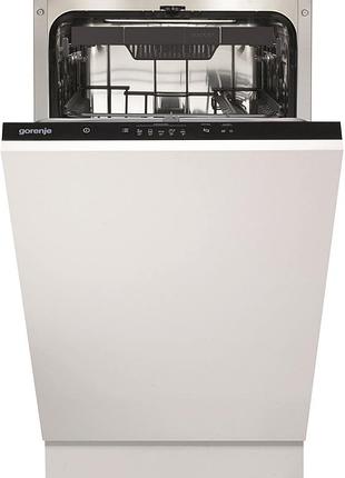 Посудомоечная машина gorenje встраиваемая, 11компл., a++, 45см, 3й корзина, белый