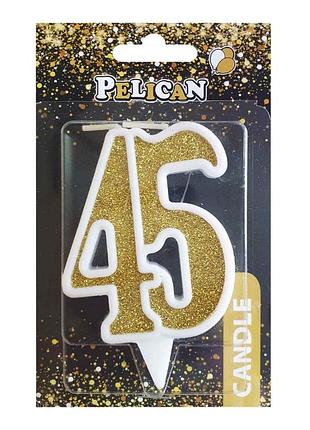 Свеча для торта цифра " золото 7см,tm pelican