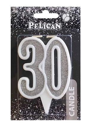 Свеча для торта цифра " срибло 7см, tm pelican