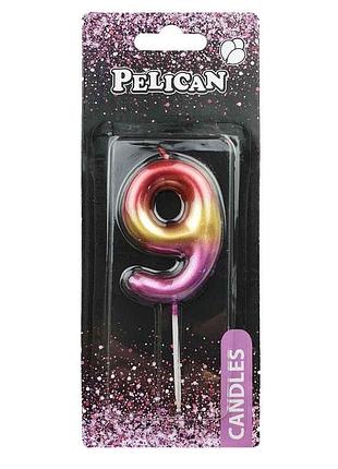 Свічка для торта pelican " " райдужна 6см