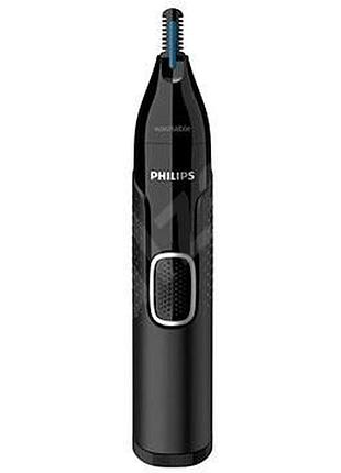 Триммер philips series 5000, для бороды, усов, окантовки, брови, носа и ушей, 1хаа, насадок-4, чехол, сталь, черный