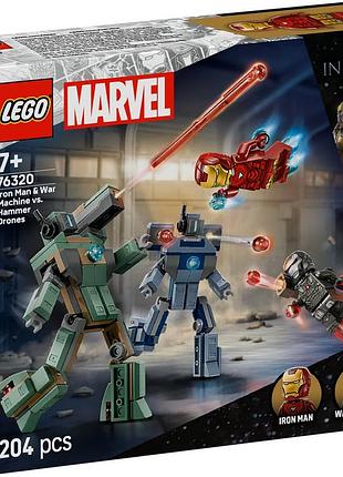 Конструктор lego super heroes залізна людина та бойова машина проти хаммер дронів