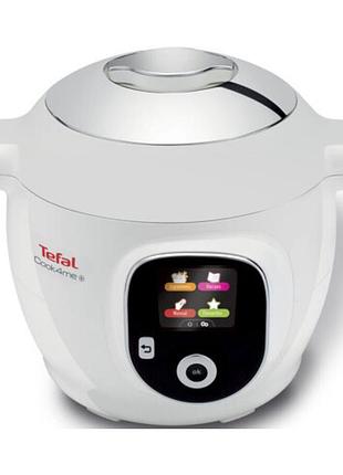 Мультиварка-скороварка tefal cook4me +, 1600вт, чаша-6л, электронное управление., пластик, белый
