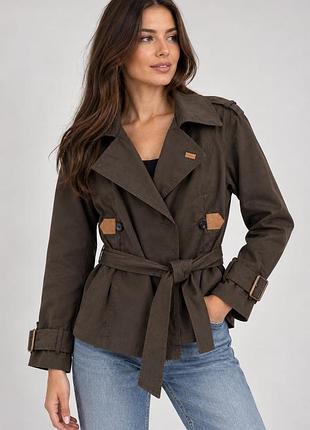 Жіночий тренч zara basic, коричневий, розмір m
