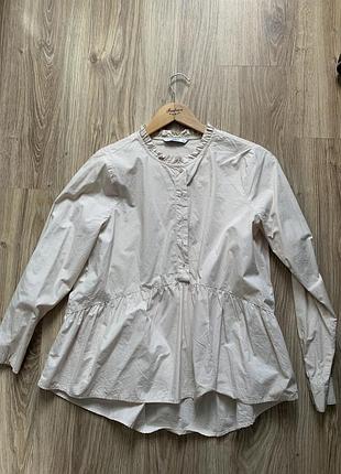 Лляна сорочка рубашка бежева