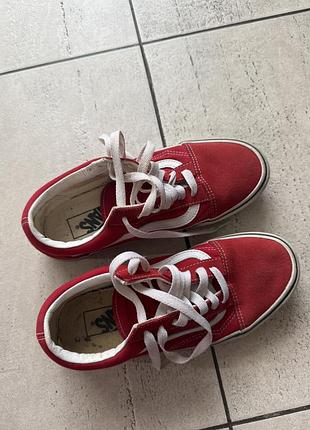 Кеди унісекс vans червоні, довжина устілки 24 см