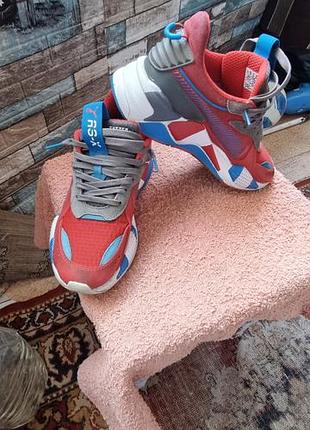 Кросівки унісекс puma rs-x червоно-сірі