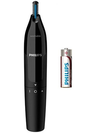 Триммер philips series 1000, для носа и ушей, 1хаа, сталь, черный