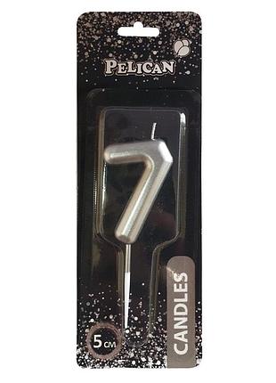 Свеча для торта pelican "срибло 5см