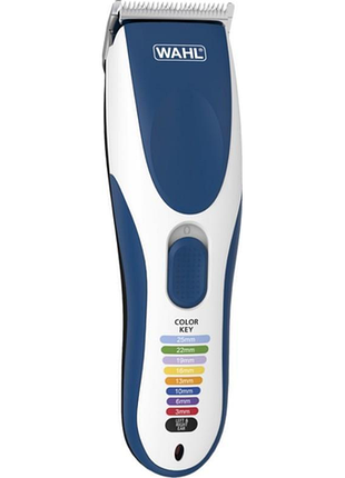Набор для стрижки wahl color pro cordless, сеть+акум., расческа, ножницы, сталь, синий