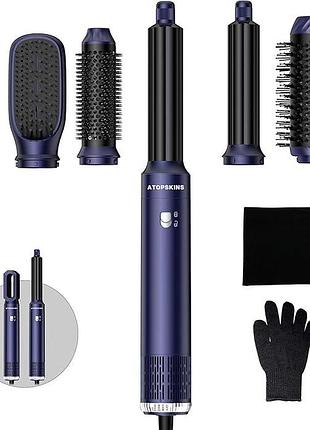 Многофункциональный стайлер для волос 6 в 1 multi-functional styling hair dryer wt-632 фен-щетка для сушки волос 1000 вт