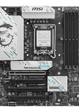 Материнcька плата msi b860m gaming plus wifi s1851 b860 4xddr5 m.2 hdmi dp wifi bt matx