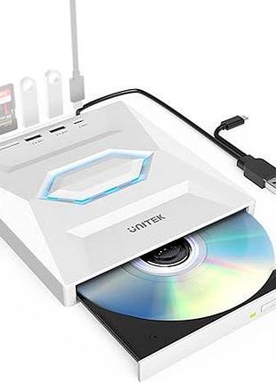 Внешний cd dvd-привод unitek b21-y портативный cd/dvd+/-rw привод/dvd-плеер с устройством чтения карт sd