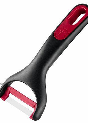 Овочечистка tefal ingenio+, нержавіюча сталь, пластик, червоно-чорний