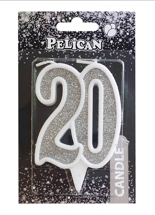 Свеча для торта цифра " срибло 7см, tm pelican
