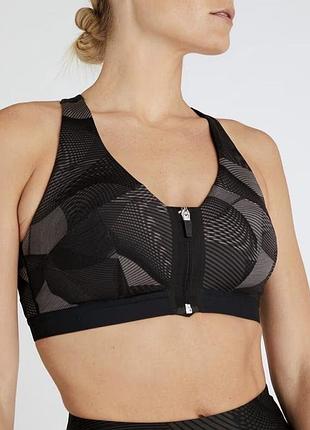 Топ топік ліфчик 95f спортивний бра m&s extra high impact на змійці замку спортивний супер міцний матеріал
