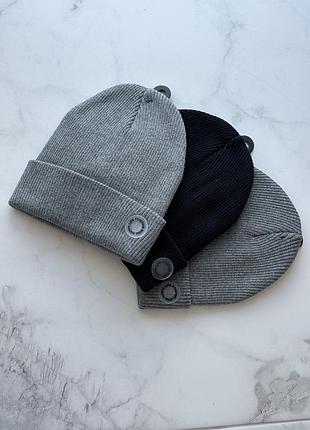 Шапка унісекс zara біні сіра