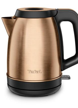 Электрочайник tefal coppertinto 1.7л, strix, нержавеющая сталь, бронзовый